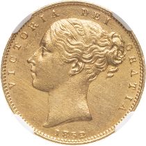 United Kingdom, Victoria, 1852 Gold Sovereign, NGC AU Details