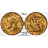 United Kingdom, George V, 1912 Gold Sovereign, PCGS MS63