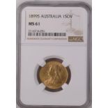 Australia, Victoria, 1899 S Gold Sovereign, NGC MS 61