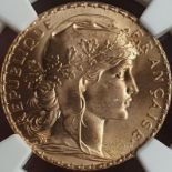 France, Third Republic, 1912 Gold 20 Francs, NGC MS 66+