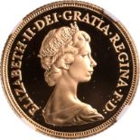 United Kingdom, Elizabeth II, 1982 Gold Sovereign, Proof, NGC PF 69 CAMEO