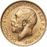 United Kingdom, George V, 1925 Gold Sovereign, Choice uncirculated