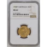 Australia, Edward VII, 1908 P Gold Sovereign, NGC MS 62