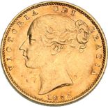 United Kingdom, Victoria, 1853 Gold Sovereign, WW raised, Good very fine