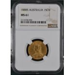 Australia, Victoria, 1888 S Gold Sovereign, First Legend. DISH.S7, NGC MS 61