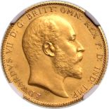 United Kingdom, Edward VII, 1902 Gold Sovereign, Matte Proof, NGC PF 62 MATTE