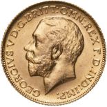 United Kingdom, George V, 1925 Gold Sovereign, Choice uncirculated