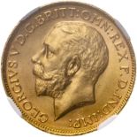 Australia, George V, 1928 M Gold Sovereign, NGC MS 64