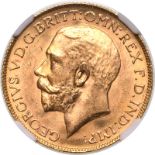 Australia, George V, 1924 M Gold Sovereign, NGC MS 64+