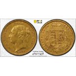 United Kingdom, Victoria, 1884 Gold Half-Sovereign, PCGS XF45