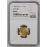 France, Third Republic, 1899 Gold 10 Francs, NGC MS 62