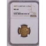 United Kingdom, Victoria, 1877 Gold Half-Sovereign, Die number, NGC MS 60
