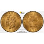 Italy, Vittorio Emanuele II (1861-1878), 1873 M BN Gold 20 Lire, PCGS MS63