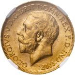 Australia, George V, 1921 M Gold Sovereign, NGC MS 61