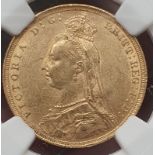 United Kingdom, Victoria, 1889 Gold Sovereign, Second legend, NGC MS 61