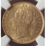 United Kingdom, Victoria, 1885 Gold Half-Sovereign, NGC MS 62