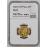 Australia, George V, 1931 P Gold Sovereign, NGC MS 63
