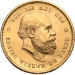 Netherlands, 1887 Gold 10 Gulden, Willem III, UNC