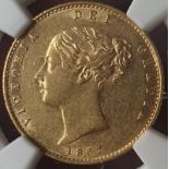United Kingdom, Victoria, 1867 Gold Half-Sovereign, NGC AU 58