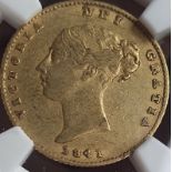 United Kingdom, Victoria, 1841 Gold Half-Sovereign, NGC XF 45