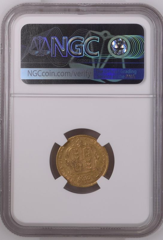 United Kingdom, Victoria, 1871 Gold Half-Sovereign, Die number, NGC XF 45 - Image 4 of 4