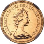 United Kingdom, Elizabeth II, 1976 Gold Sovereign, NGC MS 64