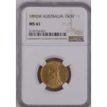 Australia, Victoria, 1892 M Gold Sovereign, NGC MS 61