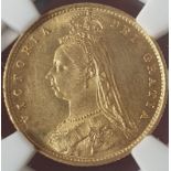 United Kingdom, Victoria, 1887 Gold Half-Sovereign, NGC MS 64