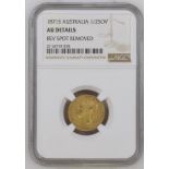 Australia, Victoria, 1871 S Gold Half-Sovereign, NGC AU Details