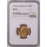 Australia, Victoria, 1892 S Gold Sovereign, NGC MS 61
