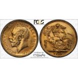 Australia, George V, 1919 M Gold Sovereign, PCGS MS62+
