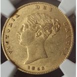 United Kingdom, Victoria, 1853 Gold Half-Sovereign, NGC AU 58