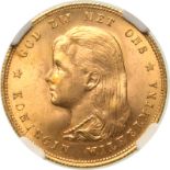 Netherlands, Wilhelmina I, 1897 Gold 10 Gulden, Wilhelmina, NGC MS 65