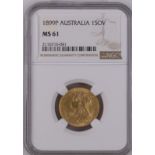 Australia, Victoria, 1899 P Gold Sovereign, NGC MS 61