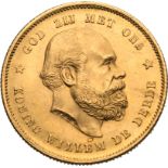 Netherlands, 1885 Gold 10 Gulden, Willem III, UNC