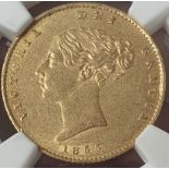 United Kingdom, Victoria, 1855 Gold Half-Sovereign, NGC AU 58