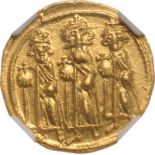 Byzantine Empire, Heraclius, ND (610-641) Gold Solidus, NGC MS Strike: 4/5 Surface: 4/5