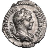 Ancient Rome: Roman Imperial, Caracalla, 205 AD Silver Denarius, Very fine