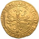 France, Francis I, ND (1515-1528) Gold Ecu d'Or au soleil, Very fine