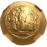 Byzantine Empire, Romanus IV, ND (1068-1071) Gold Histamenon Nomisma, NGC Ch AU Strike: 4/5 Surface:
