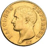 France, Napoleon I, 1806 U Gold 40 Francs, Very fine