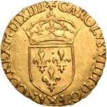France, Charles IX, 1564 Gold Ecu d'or au soleil, Good very fine