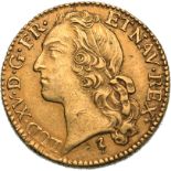 France, Louis XV, 1746 W Gold 1 Louis d'Or, Good very fine