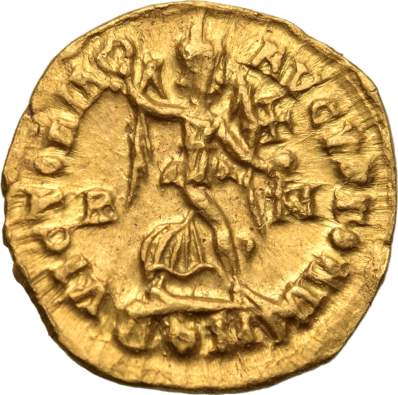 Ancient Rome, Honorius 404-408, 404-408 Gold Tremissis, Extremely Fine. - Image 2 of 2