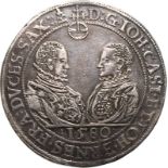 Germany: Saxony-Alt-Gotha Johann Casimir & Johann Ernst 1580 Silver 2 Taler UNLISTED in Davenport Go