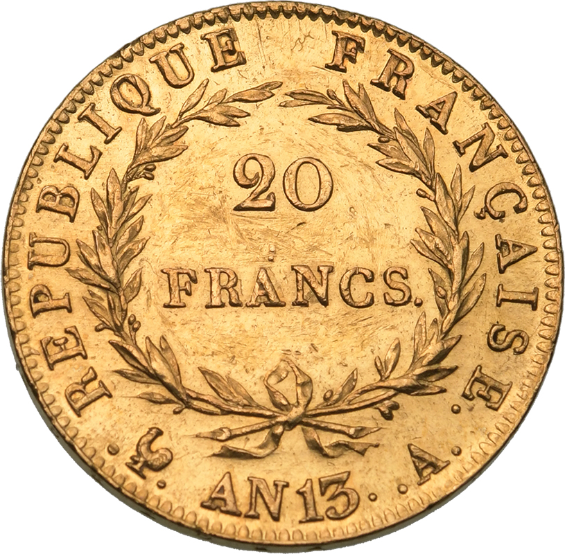 France, Napoleon I, An 13 A (1804) Gold 20 Francs, Extremely fine - Image 2 of 2