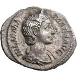 Ancient Rome: Roman Imperial, Julia Mamaea (222-235 AD), Silver Denarius, Extremely fine