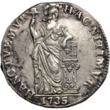 Netherlands: Dutch Republic, 1735 Silver 1 Gulden, About extremely fine