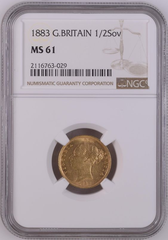 1883 Gold Half-Sovereign NGC MS 61