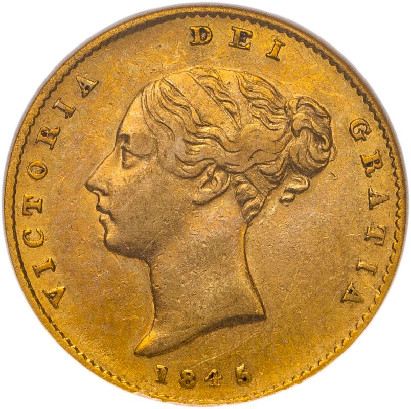 1845 Gold Half-Sovereign NGC XF 45